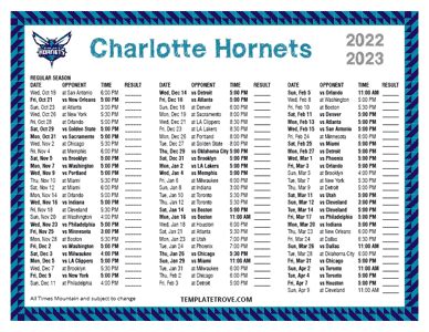hornets 2023 2024 schedule